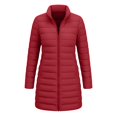 thumbnail image 4 of Enjoytime Quilted Jackets for Women Long Sleeve Zip Up Hooded Puffer Coat Winter Warm Soft Lightweight Stand Collar Long Jacket, 4 of 8