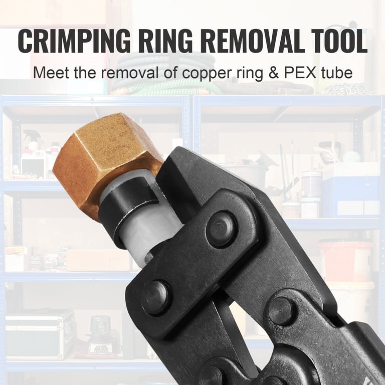 PEX Crimping Tool Set With 4 Jaw Sizes – For Copper Crimp Rings, Includes Go/No-Go Gauge