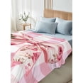 thumbnail image 4 of Pink Floral Print Twim Size Flat Sheet, Wrinkleproof & Fadeproof Cooling Flat Bed Sheet Only, Checkered Bow Rose Flower Gingham Breathable Soft Bedding Top Sheets 66 x 96 Inches, 4 of 8
