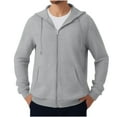 thumbnail image 4 of Mens Sport Coats Casual Full Zip Long Sleeve Jacket Dropped Shoulder Comfortable Hooded Jackets with Pockets Gray XXXXL, 4 of 5