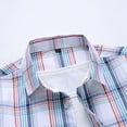 thumbnail image 5 of BOBOGOJP Chemise à Manches Courtes pour Hommes, Col Rabattu, Manches Courtes, Bleu Ciel 4TG, 5 of 5