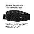 thumbnail image 3 of INSPIRE CHICWomens Skinny Waist Belts Braided Woven Bohemian Belts for Dress Metal Buckle 22.83-33.07" Black, 3 of 4