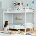 thumbnail image 3 of Yiwa Twin-Twin Metal Bunk Bed, Industrial Style Steel Frame with Full-Length Guard Rails and Ladder, Space-Saving Design, 3 of 7