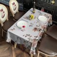 thumbnail image 2 of White Butterfly Rose Pattern Rectangle Tablecloth 60"x102",Waterproof Polyester Rectangle Table Cloth, Wipeable Spillproof Polyester Tablecloth for Dining, Camping, Indoor and Outdoor, 2 of 6
