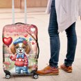thumbnail image 4 of Happy Valentine’s Day Adorable Brittany Spaniel Puppy Holding Heart Balloon Travel Luggage Cover Brittany Dog Lover Gifts Idea Suitcase Dust Protective Decor - 00030, 4 of 5
