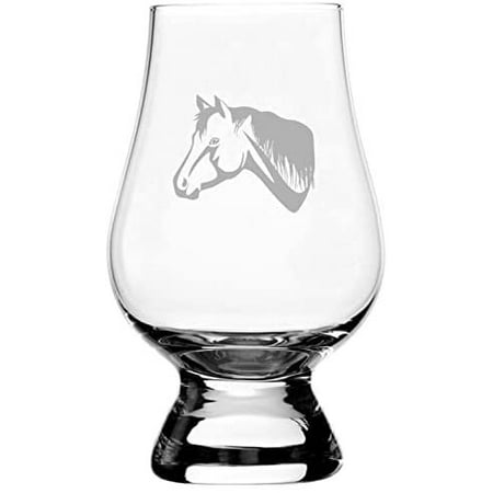 

Pinto Face Horse Themed Etched 6.5oz Glencairn Whisky Glass