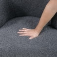 thumbnail image 3 of Dark Gray Boucle Accent Chair with Metal Legs / Stylish for Luxury Interiors, 3 of 4