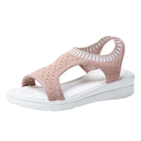 

Mortilo Women Ladies Breathable Comfort Hollow Out Casual Wedges Cloth Shoes Sandals Elasticated Open Toe Casual Sports Sandals cloth