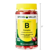 Spring Valley Vitamin B Complex Vegetarian Gummies, Strawberry Flavor, 70 Count