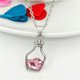 thumbnail image 2 of D Collar de cristal de amor creativo, joyería en forma de corazón, cadena de clavícula, aleación galvanizada, colgante de botella a la deriva de diamante para niña, 2 of 3