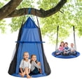 thumbnail image 6 of Spaco 2-in-1 40 Inch Kids Hanging Chair Detachable Swing Tent Set, Tree Swing Tent, Detachable Play Tent for 2 or 3 Kids with Capacity of 330 lbs, Blue, 6 of 6