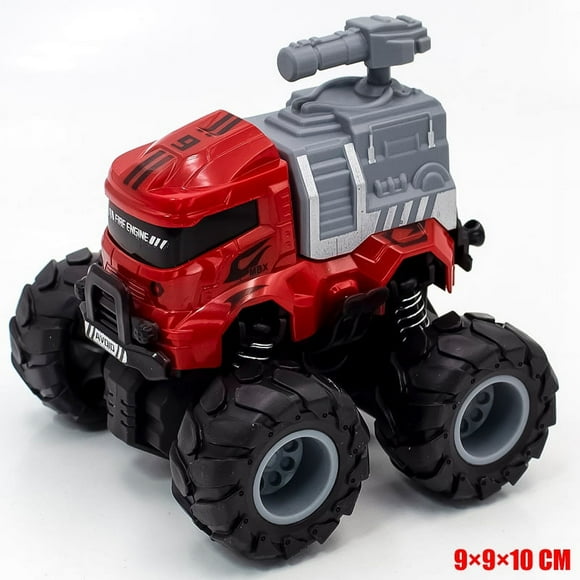 1:43 Inertia four-wheel drive off-road excavator sprinkler dumper children's toy (big foot stunt car - red machine gun car)