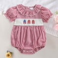thumbnail image 2 of JUMEYU Newborn Fourth of July Bodysuits Girl Baby Girl Romper Newborn Girl Short Sleeve Romper Jumpsuit Outfit Cute Clothes 0 3 6 9 12 18 24 Months (Red,6-12 Months), 2 of 7