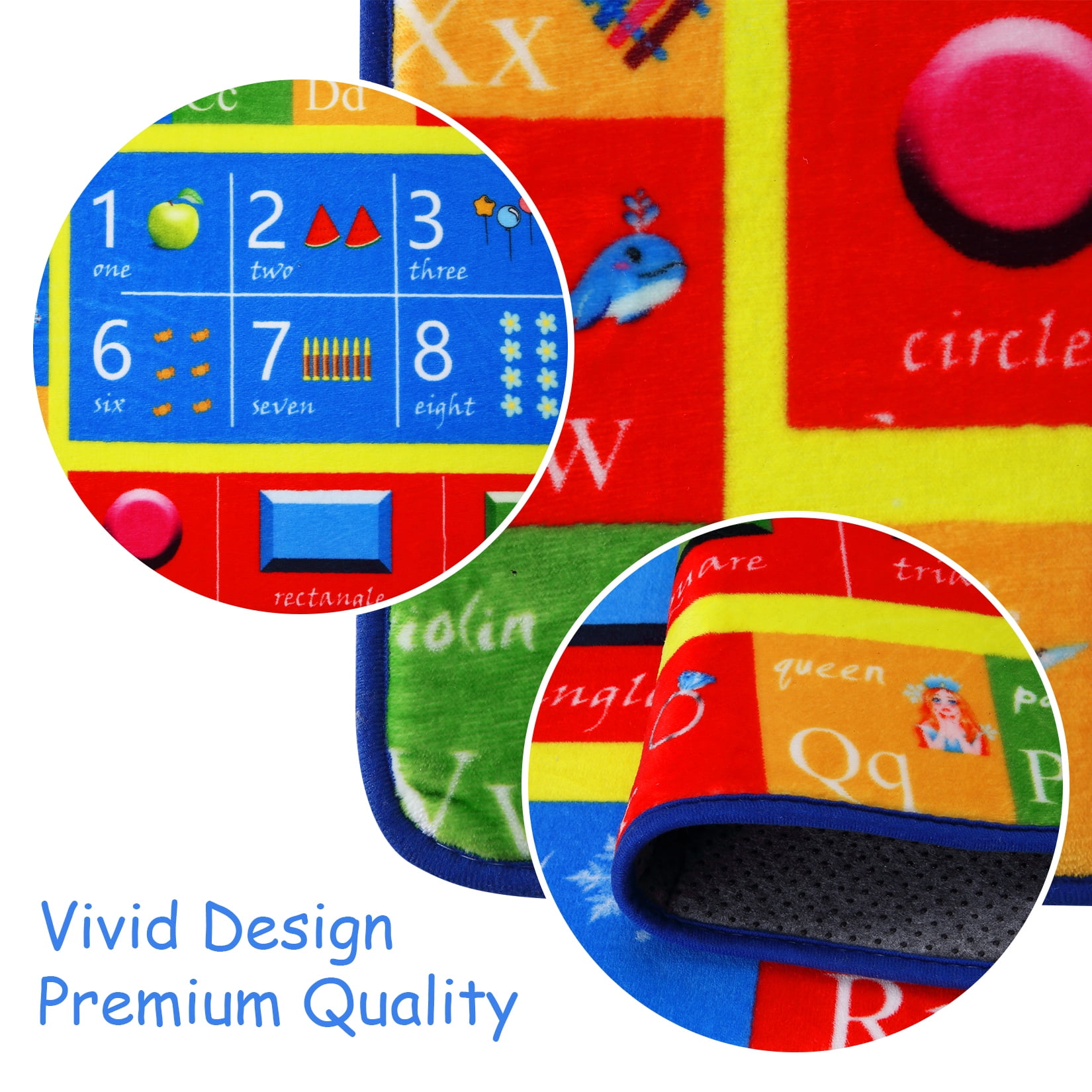 ChaoLink ABC Educational Area Rug Kids Rugs for Playroom Alphabet Numbers Classroom Rugs Learning Baby Playroom Mat Carpet for Children Bedroom Nursery Playroom ClassroomB