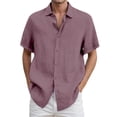 thumbnail image 1 of DGMIOCS Chemise pour Homme Grande Taille Coupe Ajustée Non Rétrécie Chemise Quotidienne Rouge Brique S, 1 of 4