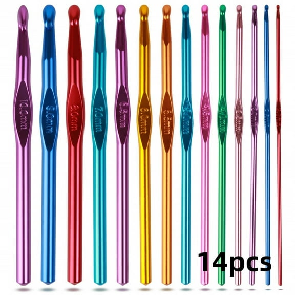 Crochet Hooks Set, Aluminum Handle Knitting Needles for Arthritic Hands, Crochet Needles for Yarn Craft, Nice Gift for Women