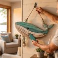 thumbnail image 2 of Coastal Wooden Whale Wall Decor with Jute Rope, Nautical Wall Art for Living Room, Valentine's Day Gift for Her 1 Piece, 2 of 9