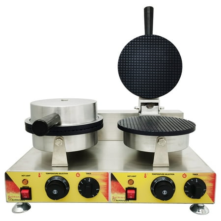 

INTSUPERMAI Ice Cream Cone Cake Baker Double Station Waffle Maker