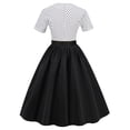 thumbnail image 3 of QLEICOM 1950's Dresses for Women Vintage, Contrast Suit Collar Cardigan Dress, Stretch Slim High Waist Swing Ball Dress, Christmas Lace Up Midi Dress, Audrey Hepburn Style Party Dresses White M, 3 of 4