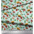 thumbnail image 3 of Soimoi Green Poly Georgette Fabric Leaves,Insect & Floral Artistic Print Fabric by The Yard 42 Inch Wide, 3 of 3