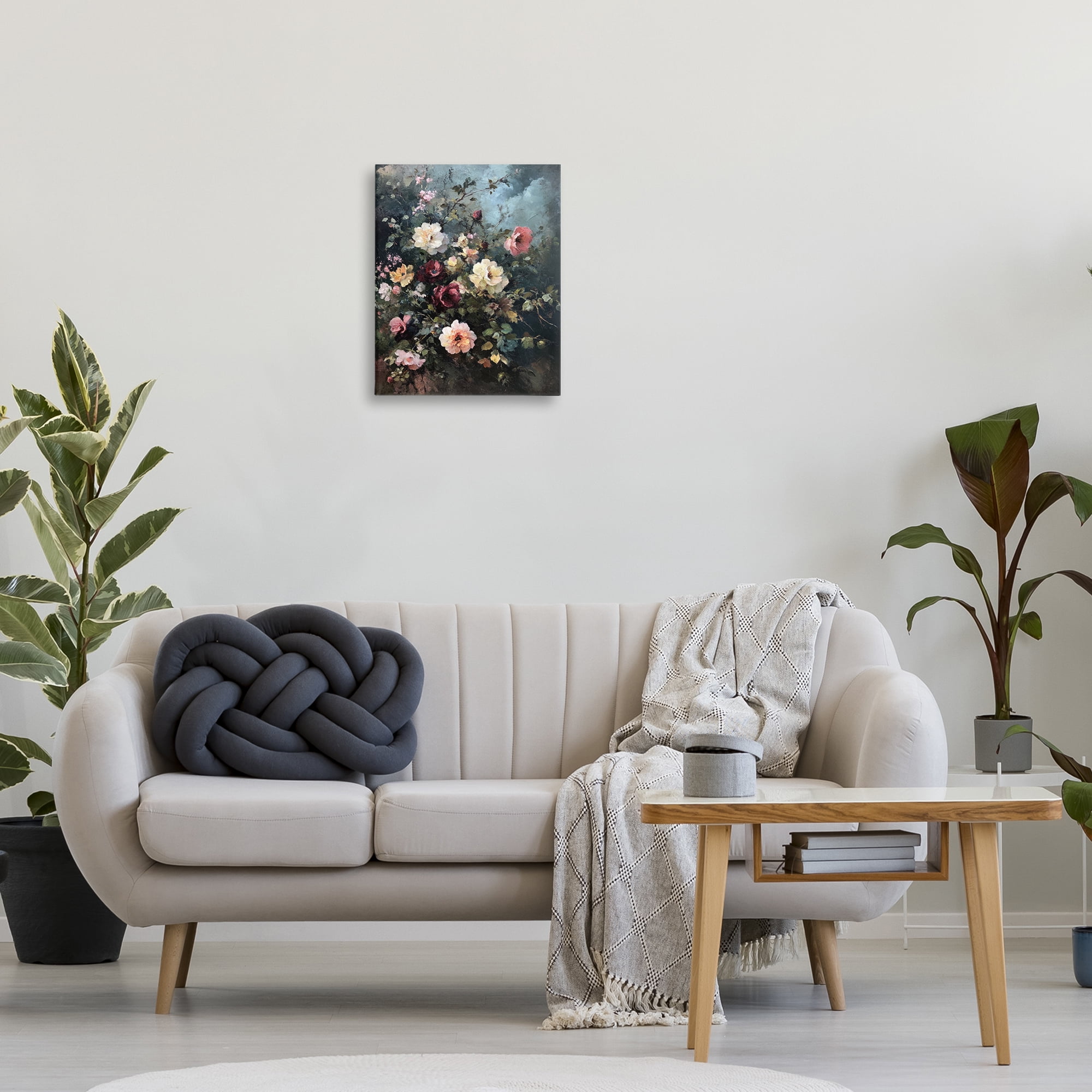 Stupell Industries Moody Dark Bouquet Plants & Flowers Painting Wrapped Canvas Art Print Wall Art, 16 x 20