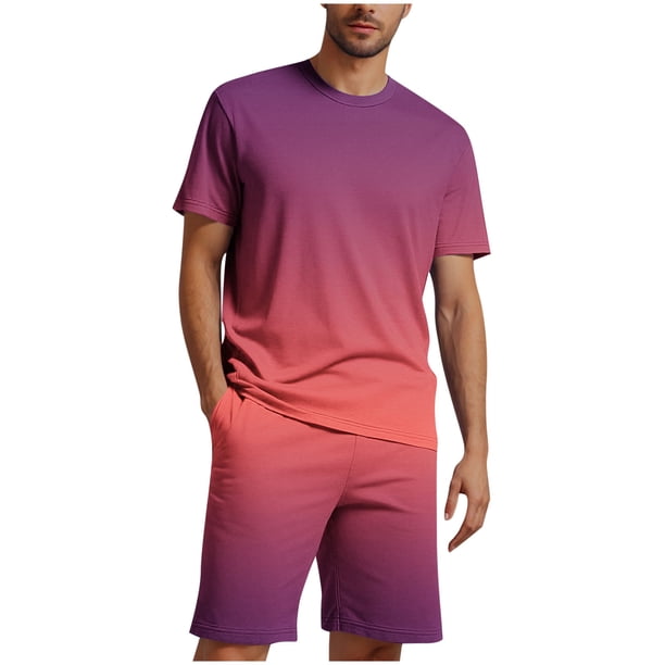 Blusa de Manga Corta Cuello Redondo Impresión Deportiva Camisa de Ajuste Delgado Poliéster Elástico Cintura Superior para los Hombres, Blusa Casual para el Uso Diario de Verano