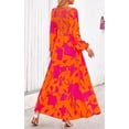 thumbnail image 5 of PRETTYGARDEN Women's Fall Dresses Long Sleeve Flowy Casual Floral Maxi Dress Crew Neck Smocked Tiered Long Dress, 5 of 7