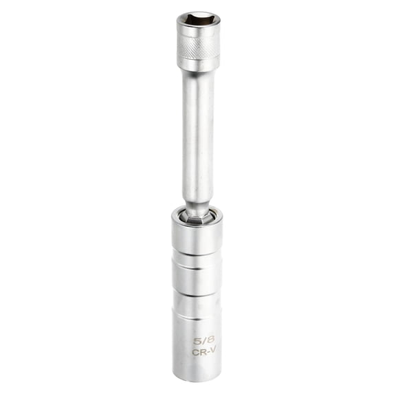 Uxcell 1pcs Spark Plug Socket Set 3/8" Drive 5/8" Swivel Magnetic 12 Point Medium Thin Wall Spark Plug Socket with 360 Degree Swivel CR-V Steel, Silver