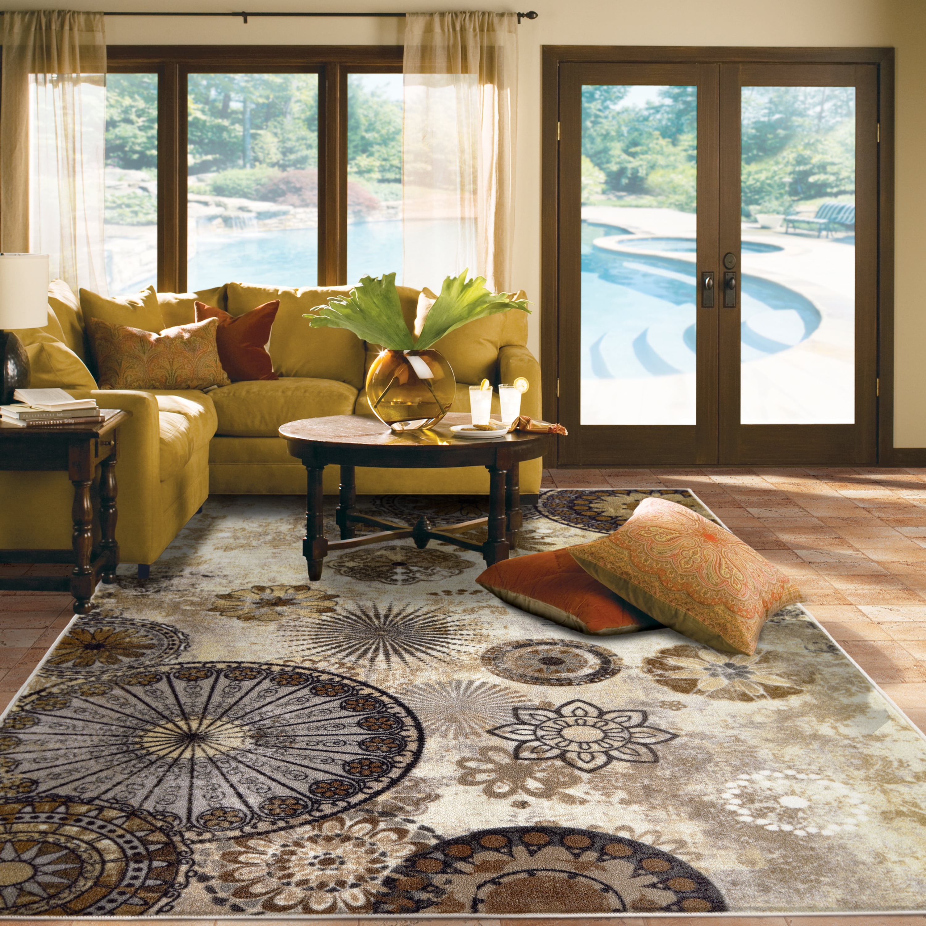 Medallion Printed Rug Area Ideas Mohawk Home Caravan Medallion Printed Nylon Rug