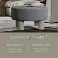 thumbnail image 3 of Maven Lane Celia Contemporary Upholstered Ottoman with Refined Grey Wood Finish, 3 of 7