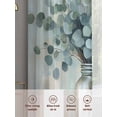 thumbnail image 6 of Summer Eucalyptus Sheer Curtains 63 Inch Length 2 Panels Set, Spring Leaves Botanical Floral Voile Window Treatment Rod Pocket Curtains Sheers Drapes for Bedroom/Living Room/Kitchen 52x"63"x2, 6 of 7