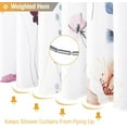 thumbnail image 6 of Floral Shower Curtain - Plum Beige Watercolor Flower Leaves Fabric Shower Curtain Set with Plastic Hooks, Modern Minimalist Decorative Waterproof Cloth Shower Curtains for Bathroom, 72x72, 6 of 6