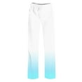 thumbnail image 4 of Riecok Girls Wide Leg Sweatpants Elastic Waist with Pockets Gradient Color Casual Trackpants Light Blue 5 Years, 4 of 8