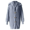 thumbnail image 3 of Cardigan Sweaters for Women 2025 Fall Winter Long Sleeve Button Collared Knit Oversized Slouchy Sweaters Coat, 3 of 6
