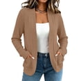 thumbnail image 3 of MaFYtyTPR Women's Open Front Cardigan Sweater Ribbed Knit Casual Tops Fall Winter Warm Long Sleeve Kintted Coats with Pockets 01-Khaki XL, 3 of 6