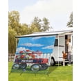thumbnail image 4 of 4th of July RV Awning Sun Shade Screen 9'X7' 250th Anniversary USA Flag Mesh Sunscreen Poppy Flower Truck Awning Shade Screen with Zipper UV Blocker Completed Kits for RV Motorhome Camper, 4 of 7
