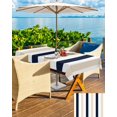 thumbnail image 5 of Hokiten Outdoor Tablecloths with Umbrella Hole & Zipper, Beige Navy Blue Striped 60 x102 Inch Rectangle Tablecloths, Farmhouse Stripe Art Waterproof Table Cloth, Patio/Pool/Picnic Table Covers, 5 of 7