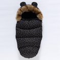 thumbnail image 1 of Saco de dormir para bebé acolchado con terciopelo y cuello de piel, edredón cálido de invierno a prueba de patadas, edredón europeo y americano, 1 of 5