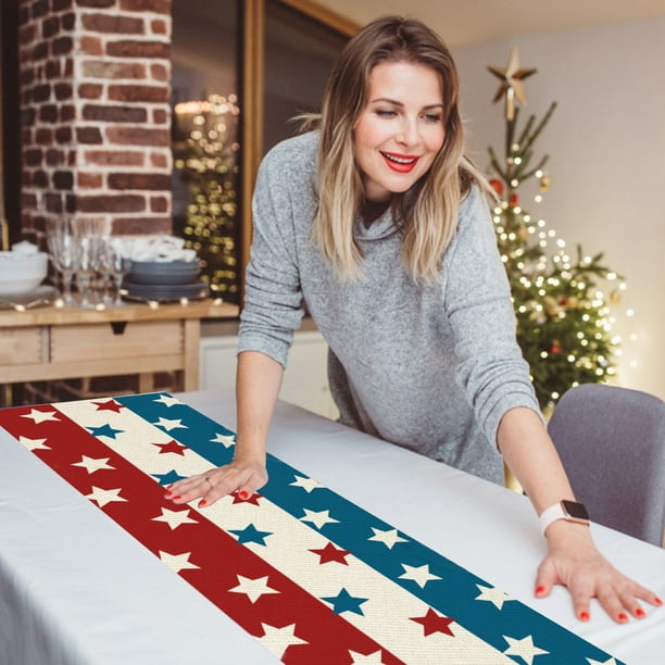 4th Of July Patriotic Day Table Runner Independence Day Kitchen Living Room Table Decoration For Home Party Decoration