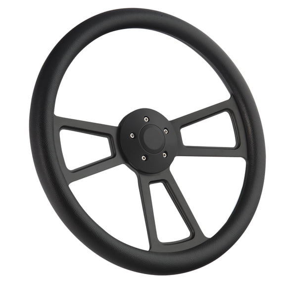 International - All Models 18" Polished Billet & Half Wrap Steering Wheel Big Rig Truck - Black - THB5