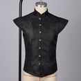 thumbnail image 3 of Men's Renaissance Tudor Vest Costume Medieval Ren Faire Jerkin Vest Vintage Brocade Jacquard Waistcoat for Halloween, 3 of 8