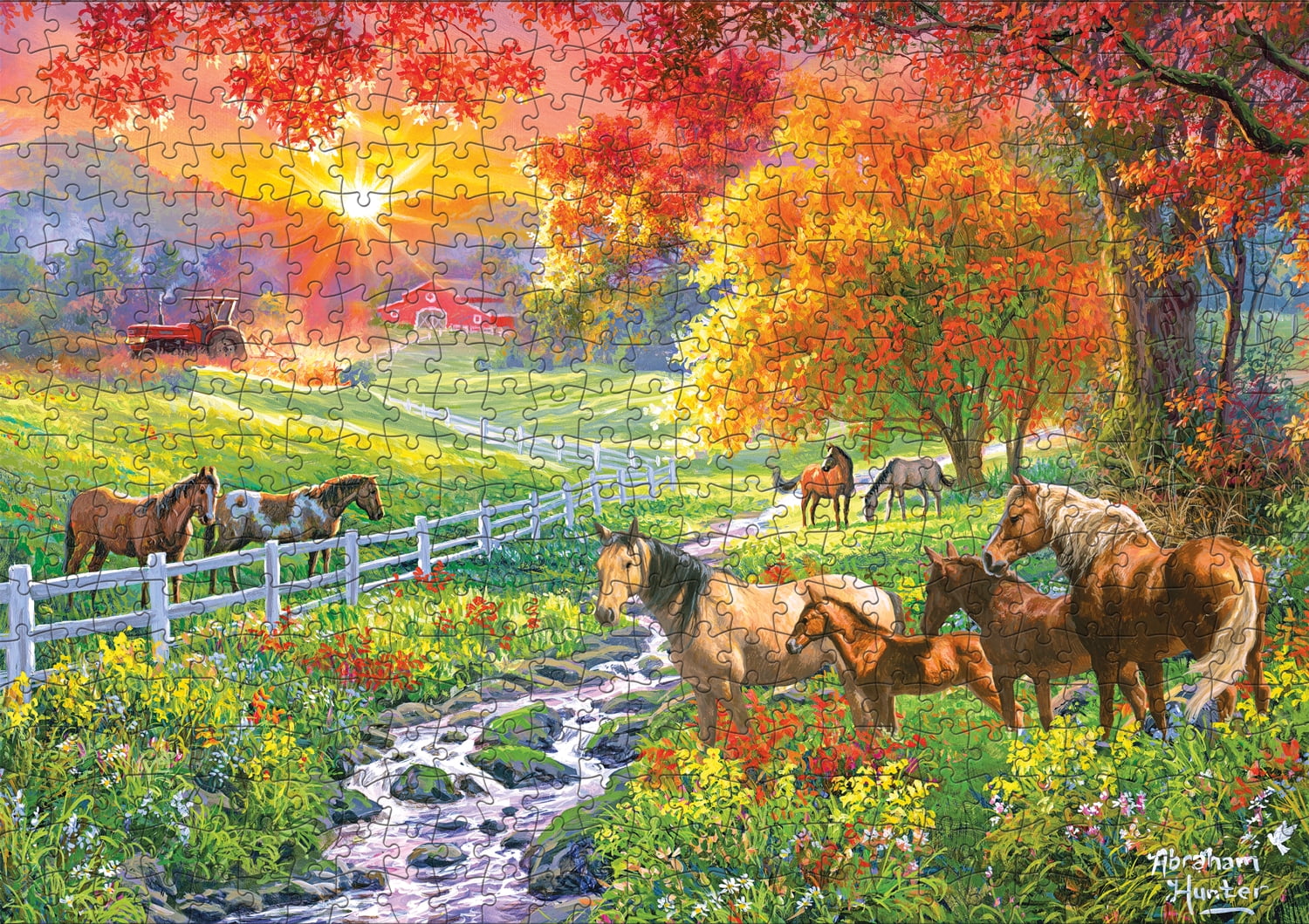 Buffalo Games September Pasture 500-Piece Interlocking Jigsaw Puzzles for Adults Ages 14+