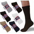 thumbnail image 3 of Diamond Star 3-Pack Diabetic Socks for Men & Women - Non-Binding Cushion Cotton Crew Socks for Neuropathy, Edema, & Circulatory Support (Brown, Sock Size 10-13, Fits Men's Shoe Size 7-12), 3 of 6