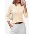 thumbnail image 6 of PRETTYGARDEN Womens Fall Lightweight Knit Cardigan Sweater | Button Down Long Sleeve Crew Neck,Soft Ribbed Knit Slim Fit,Business Casual Going Out Travel Outfits,Fashion Clothing, 6 of 8