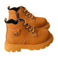 thumbnail image 4 of Snow Boots, Non Slip Shoes, Kid's Boots, Kid's Winter Boots, Winter Ankle Boots for Girls Boys Booties Lace Up Non-Slip Loafer Pu Leather Classic Snow Boot Toddler/Little Kid, Brown US-13C/EU-29, 4 of 5