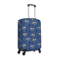 thumbnail image 3 of Daiia Raccoon blue point Luggage Cover, Thickened Washable Travel Luggage Covers, Elastic Unique Baggage Covers for 18-20 inch Luggage-Small, 3 of 9