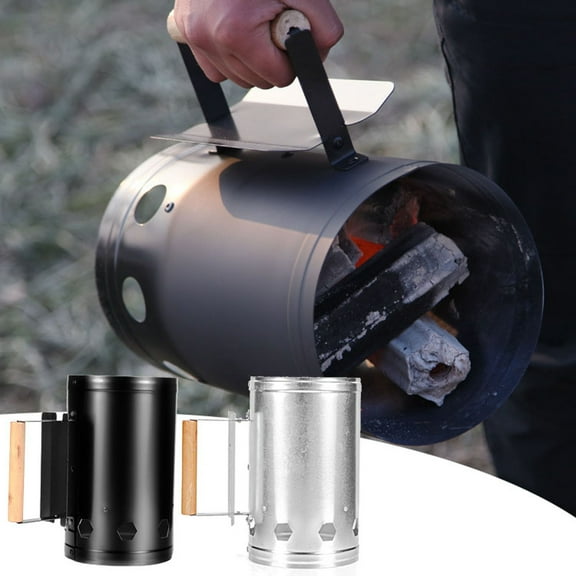 Charcoal Chimney under $5! Xqxayjr Charcoal Chimney Starter, BBQ Charcoal Lighter, Outdoor Grill Igniter, Fast Coal Starter, Patio Grill Accessory, Newspaper Fire Starter, Camping Grill Tool