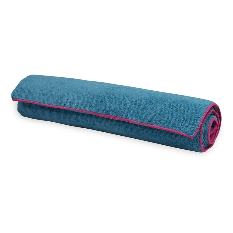 Gaiam Thirsty 24 in. Yoga Mat Towel - Vivid Blue/Fuchsia 