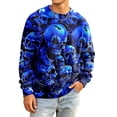 thumbnail image 3 of Broave Men's Halloween Skull Graphic Crewneck Sweatshirt, All Over Print Long Sleeve Casual Pullover Top, Gothic Skeleton Crew Neck Sweatshirt for Daily Wear & Halloween Party Outfit, 3 of 5