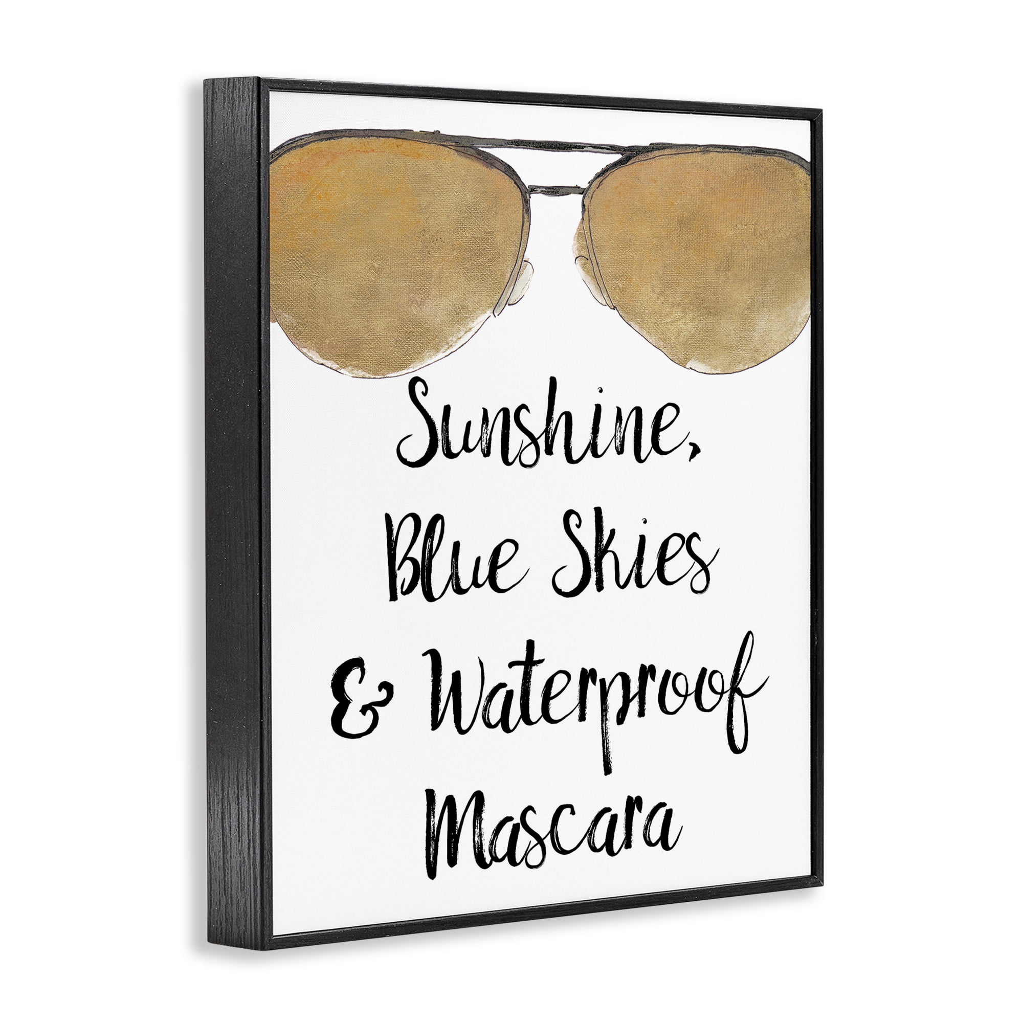 Stupell Industries Fun Mascara Phrase Beauty & Fashion Painting Black Framed Art Print Wall Art, 11 x 14